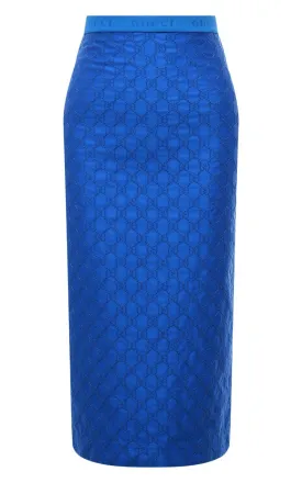 Gg Supreme Blue Silk Skirt