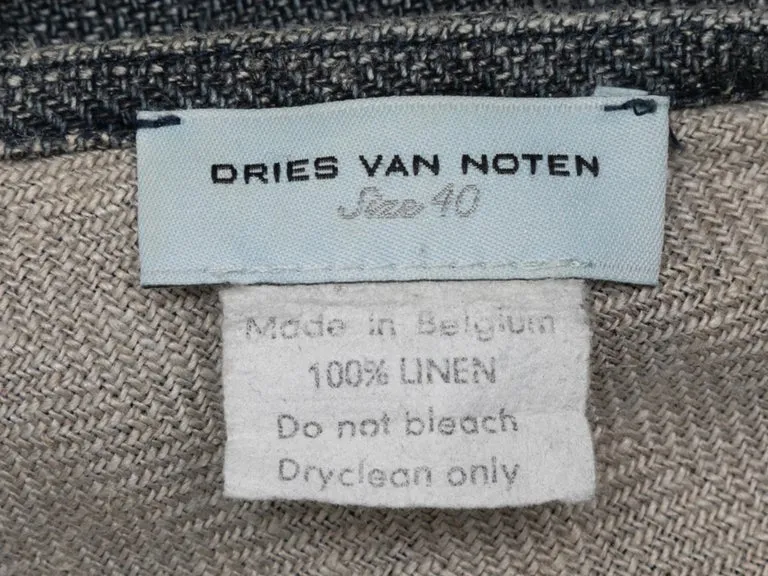 Grey Dries Van Noten Linen Wrap Skirt Size EU 40