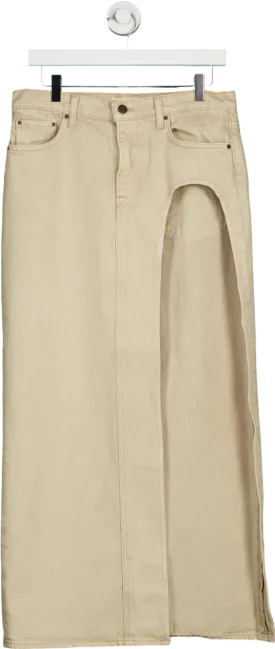 GRLFRND Beige Denim Maxi Skirt W27