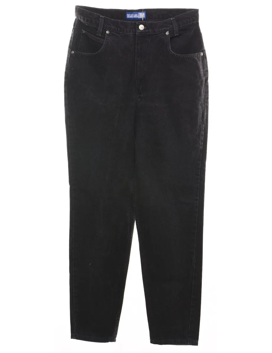 High Waist Black Tapered Jeans - W30 L30