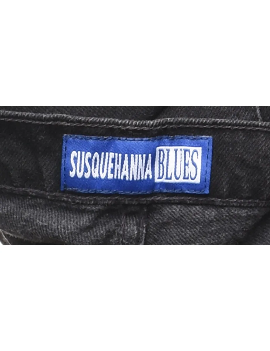 High Waist Black Tapered Jeans - W30 L30