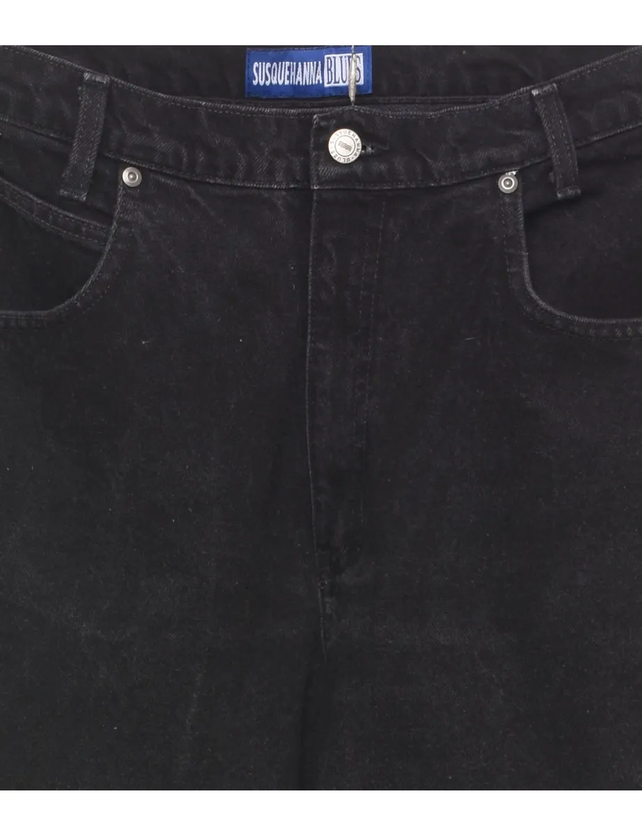 High Waist Black Tapered Jeans - W30 L30