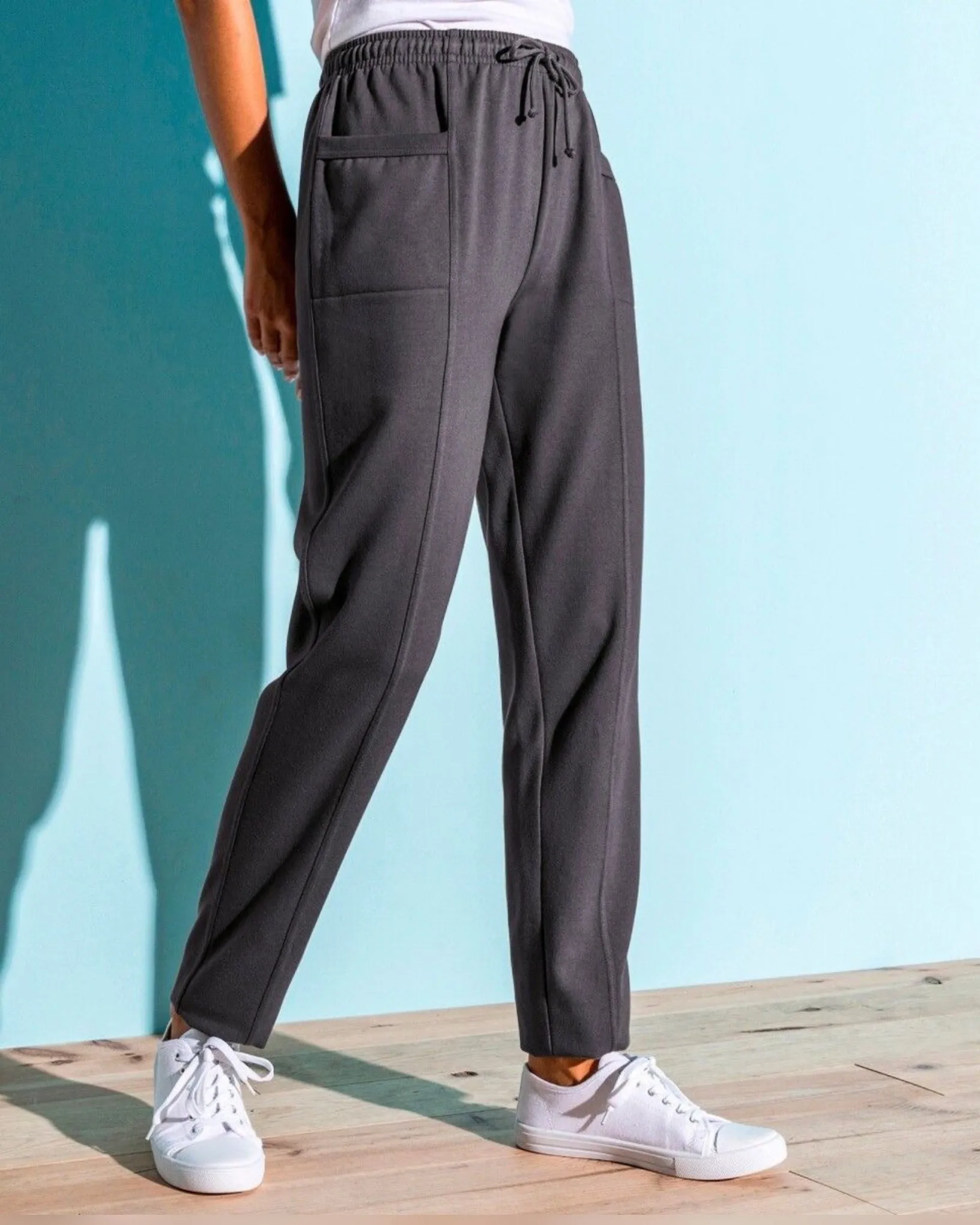 High Waist Fleece Jogger Sweatpant Charcoal