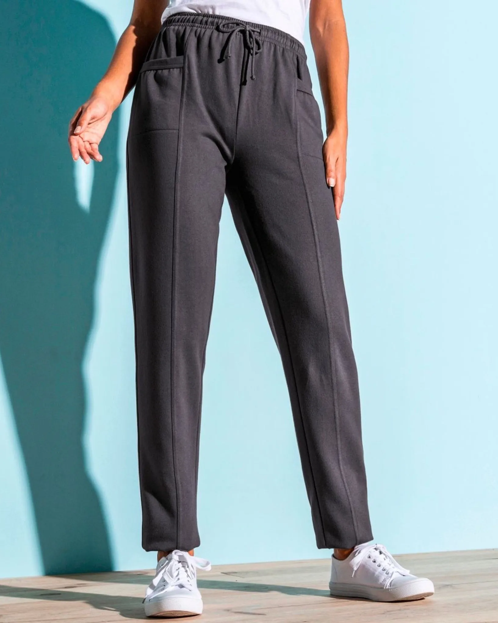 High Waist Fleece Jogger Sweatpant Charcoal