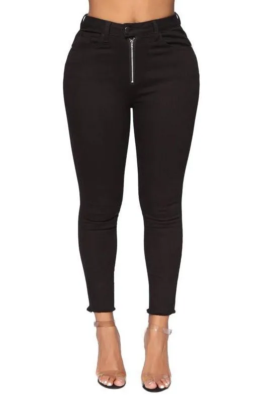 High Waist Slim Fit Pencil Jeans