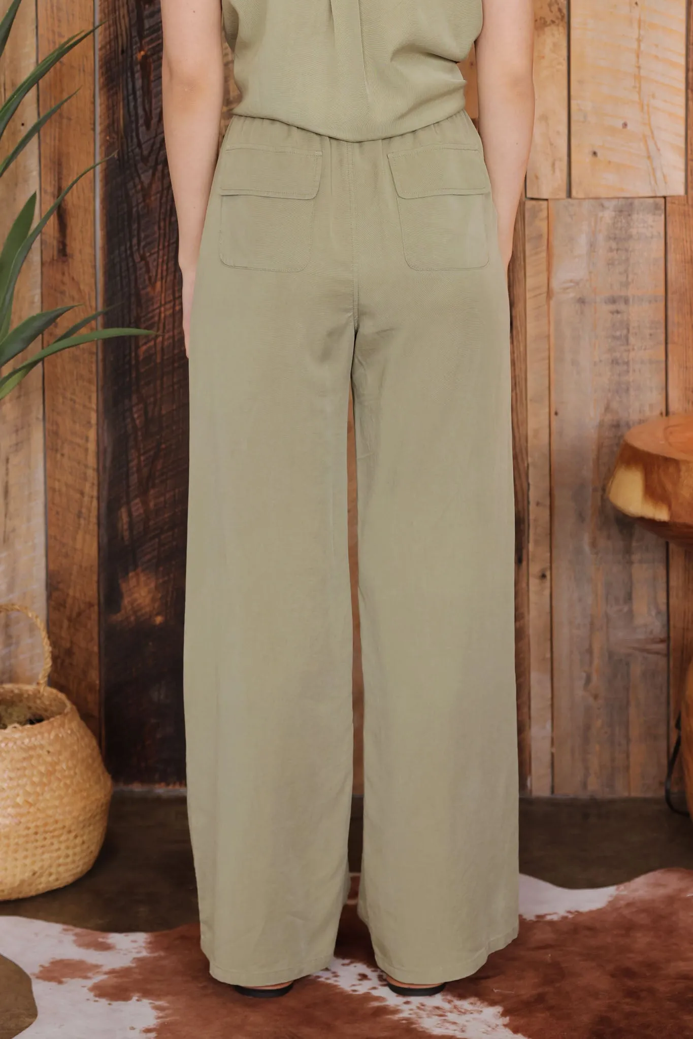 HIGH WAIST WIDE LEG DRAWSTRING PANTS