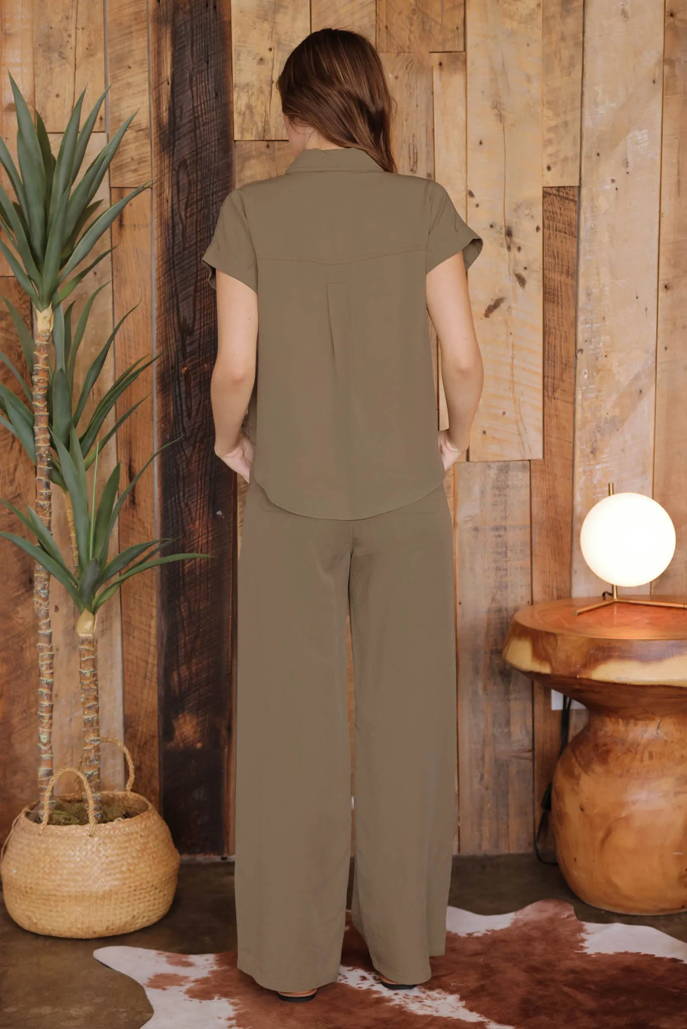 HIGH WAIST WIDE LEG DRAWSTRING PANTS