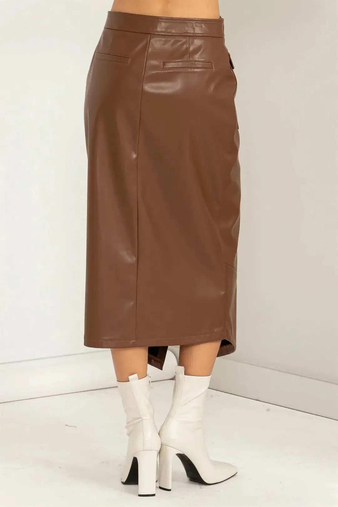 Hyfive Inc. Love Vibes High-Waisted Wrap Midi Skirt – Chic & Trendy Statement Piece