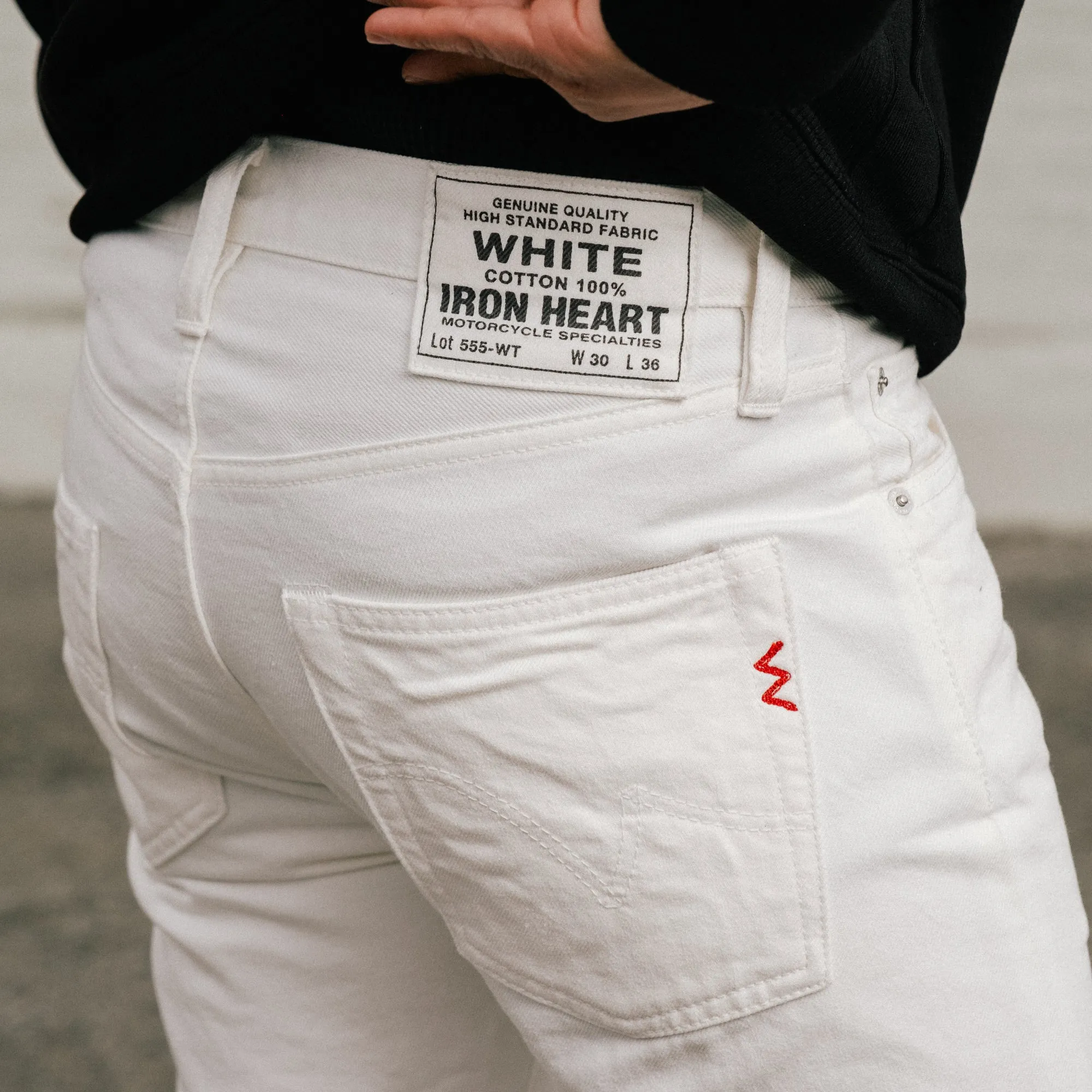 Iron Heart IH-555-WT 13.5oz Denim Super Slim Cut Jeans White FINAL SALE