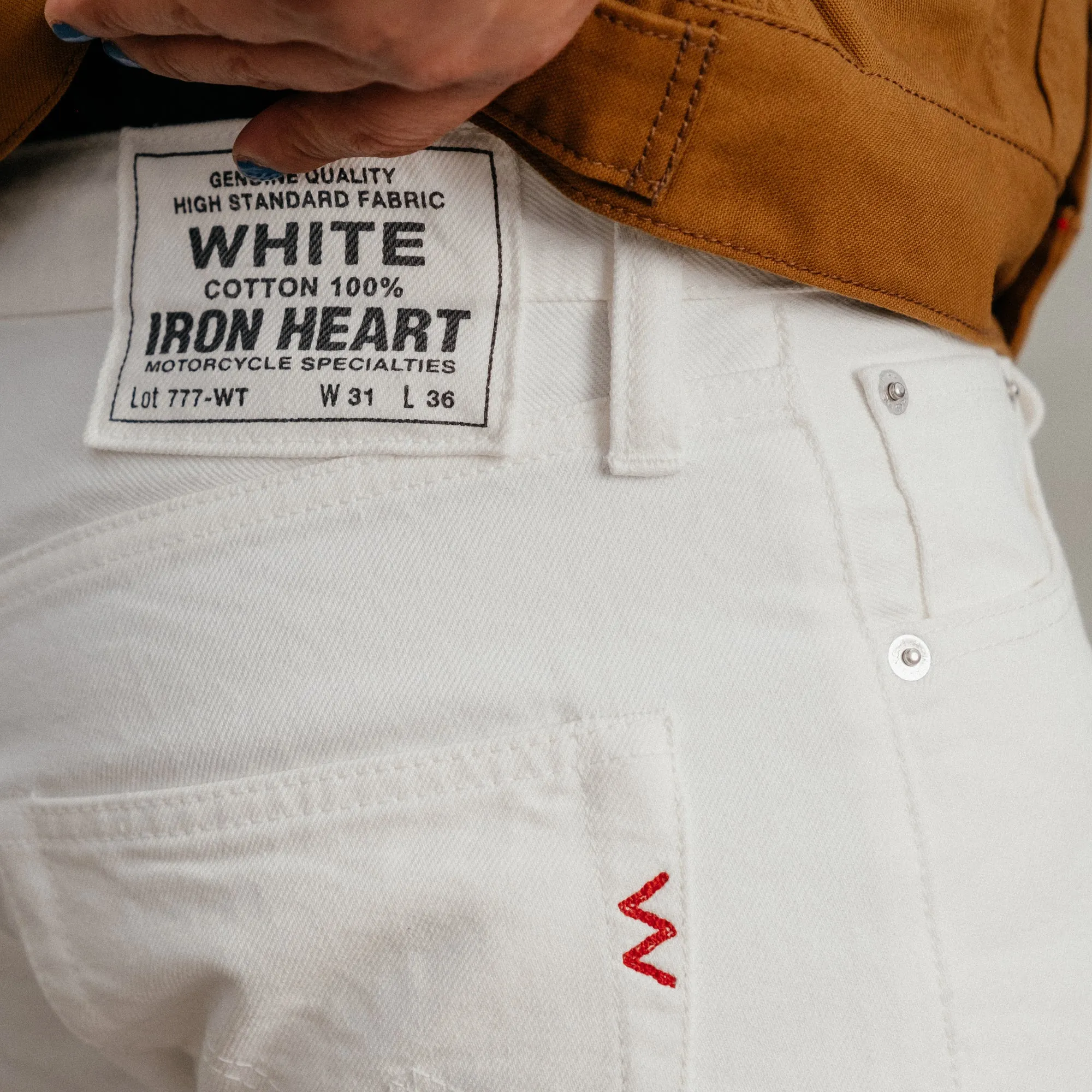 Iron Heart IH-777-WT 13.5oz Denim Slim Tapered Cut Jeans White FINAL SALE