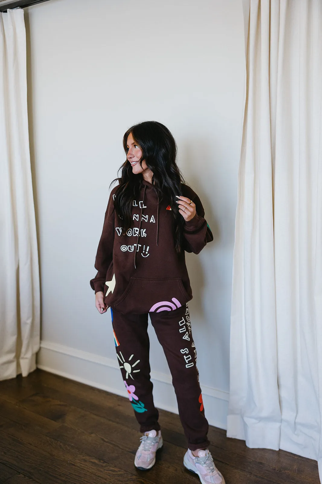 It's All Gonna Work Out Sweatpants - Brown
