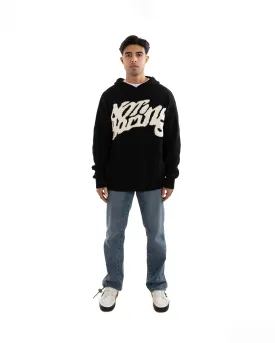 Knitted Black Hoodie