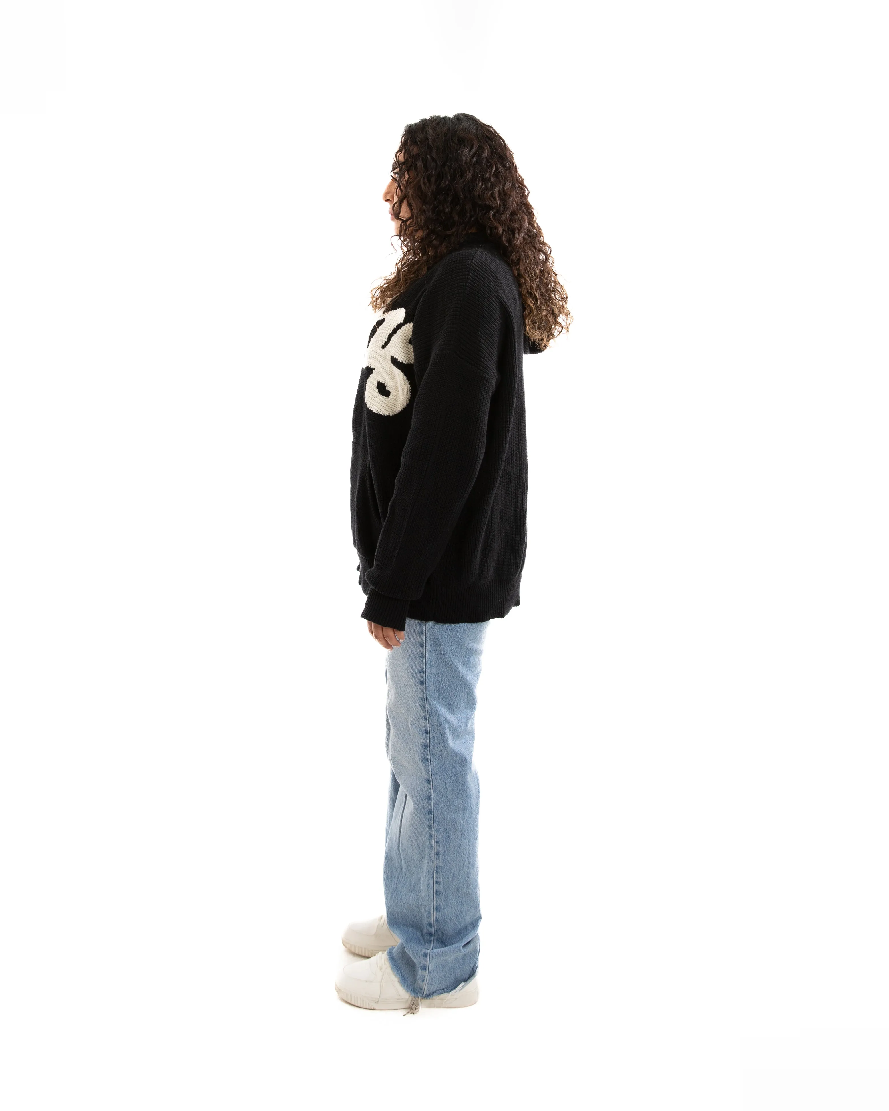 Knitted Black Hoodie