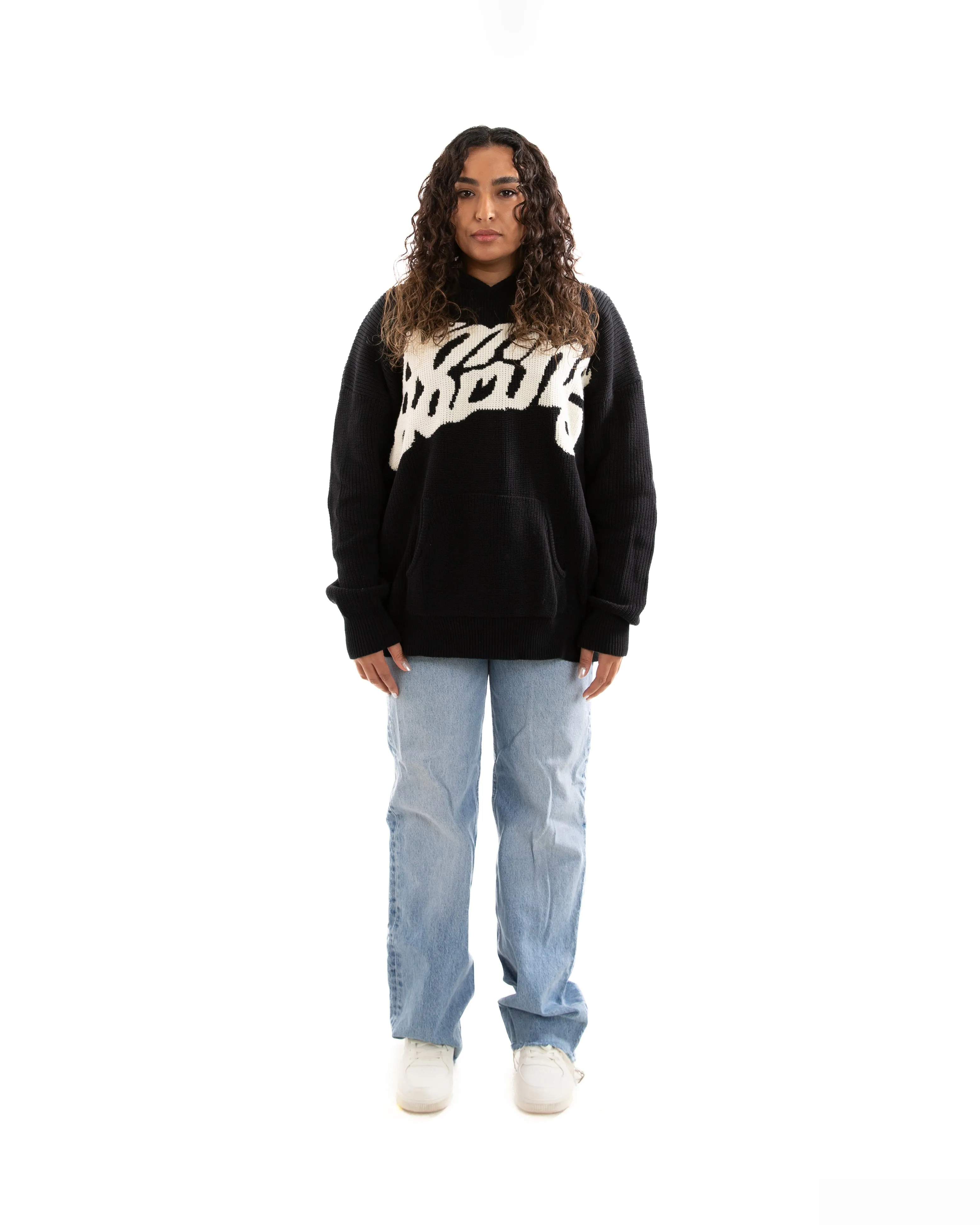 Knitted Black Hoodie