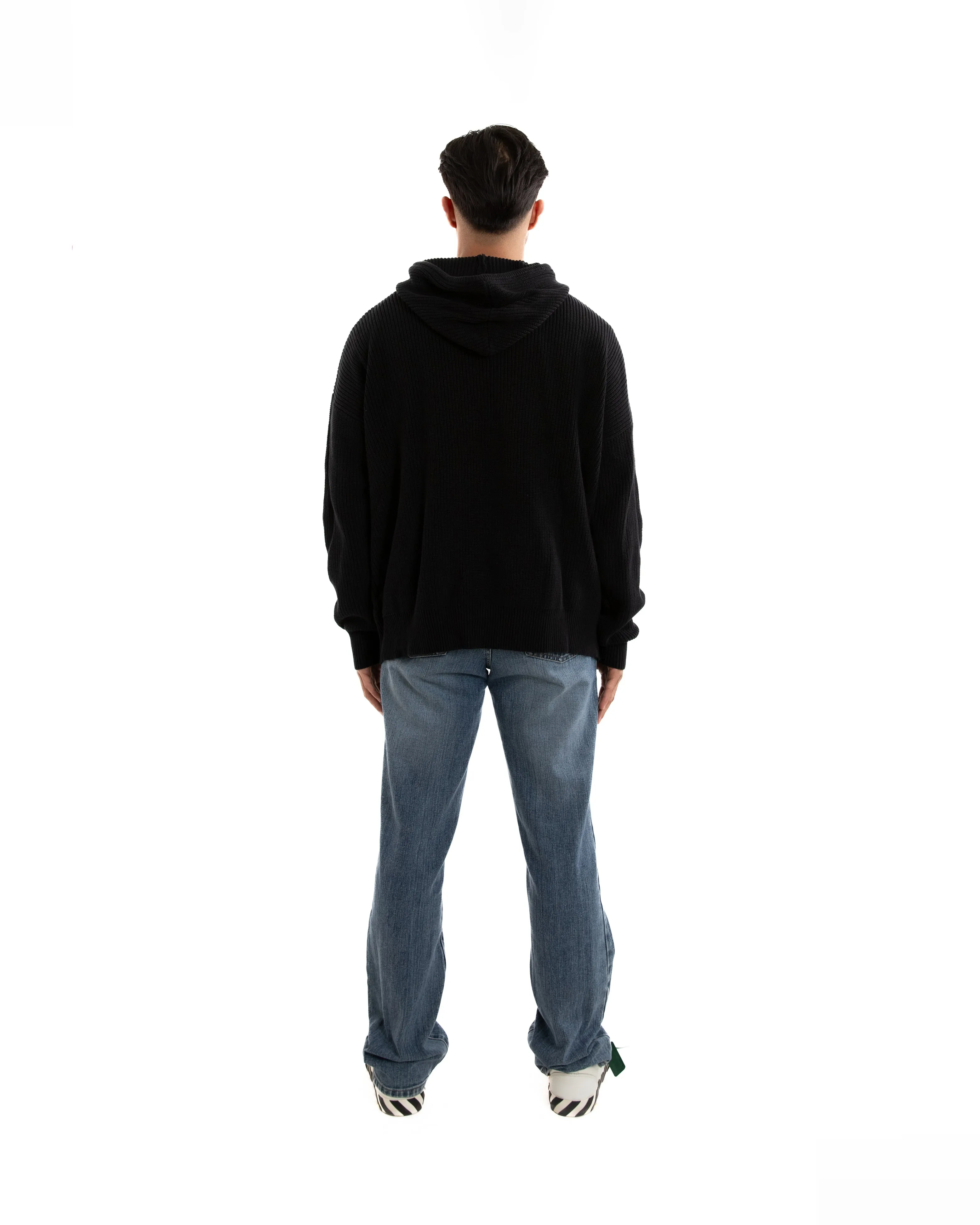Knitted Black Hoodie