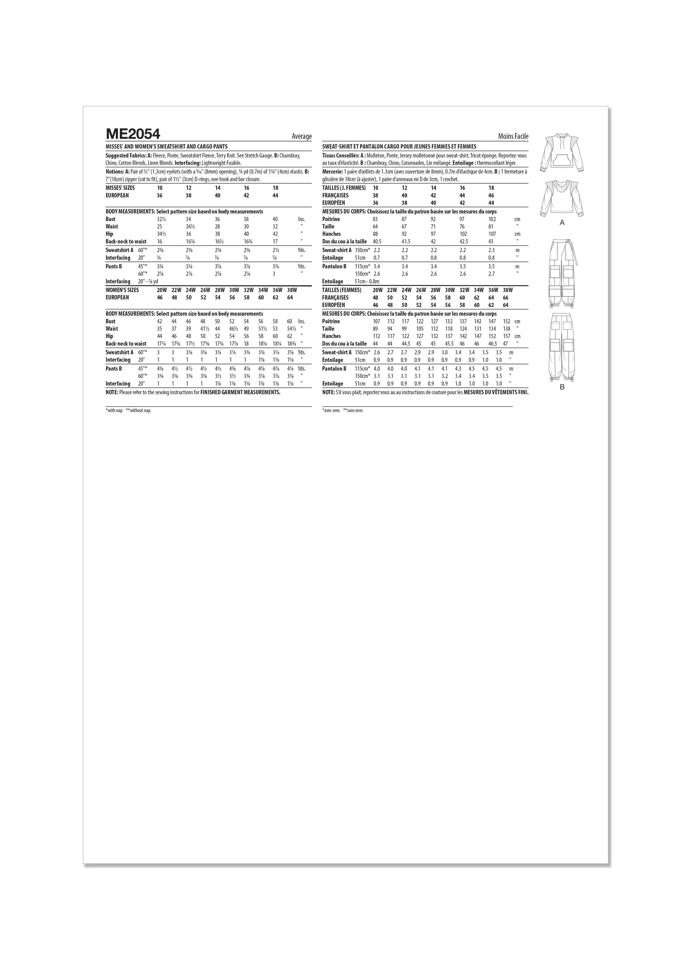 Know Me sewing pattern 2054 Sweatshirt and Cargo Pants by Keechii B Style