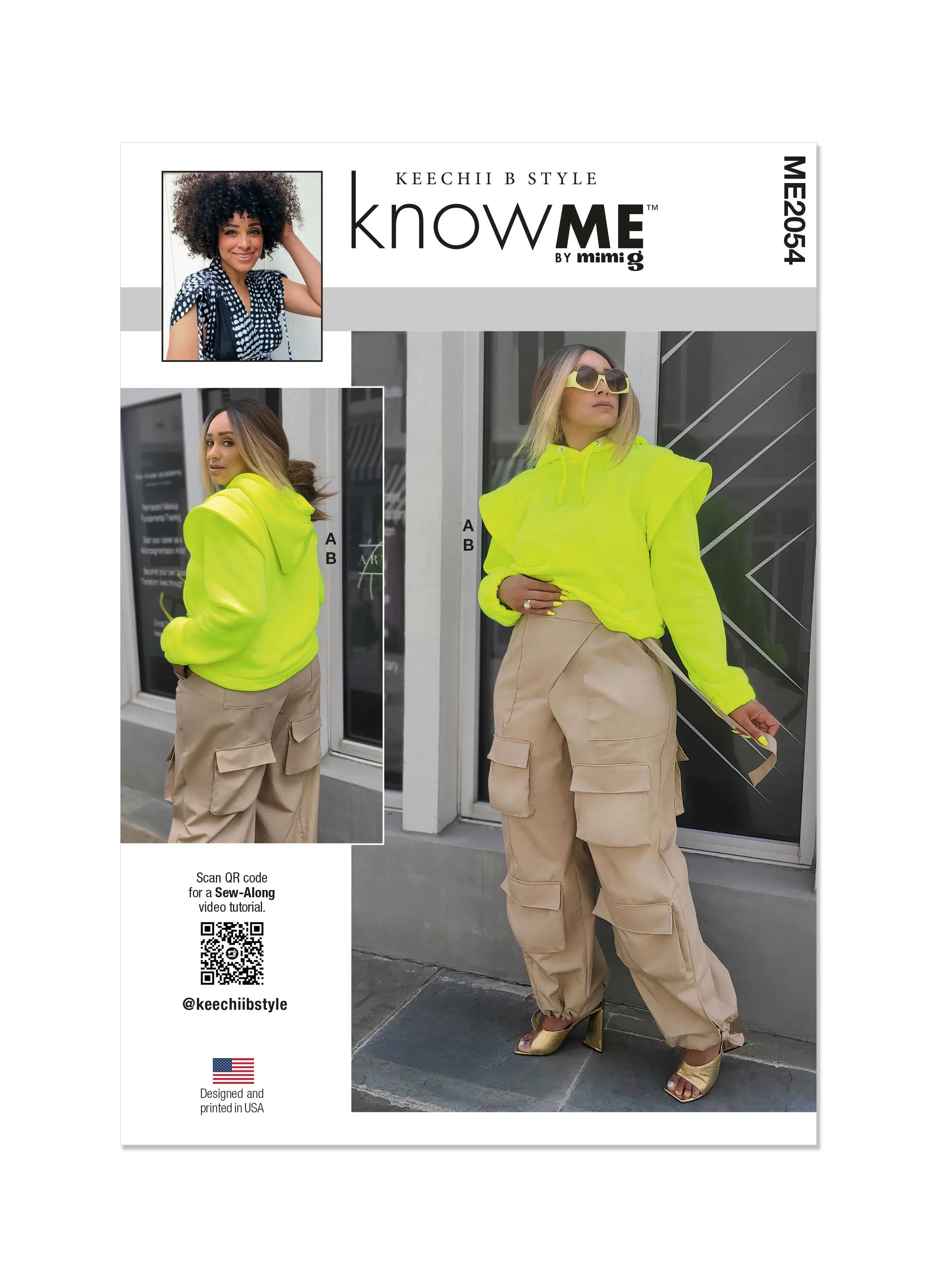 Know Me sewing pattern 2054 Sweatshirt and Cargo Pants by Keechii B Style