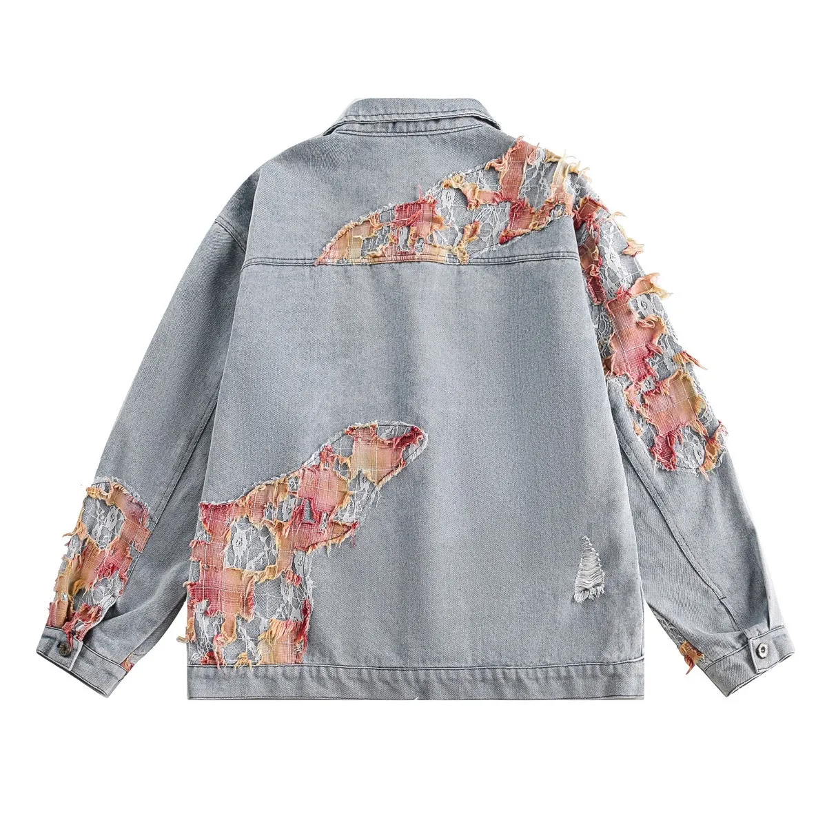 Lace Patchwork Denim Jacket