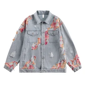Lace Patchwork Denim Jacket