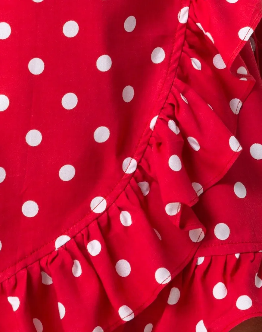 Lasky Dress in Medium Polka red and White