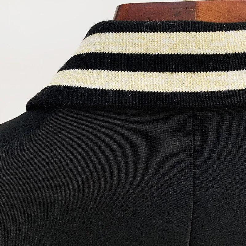 Leather Patchwork Varsity Jacket