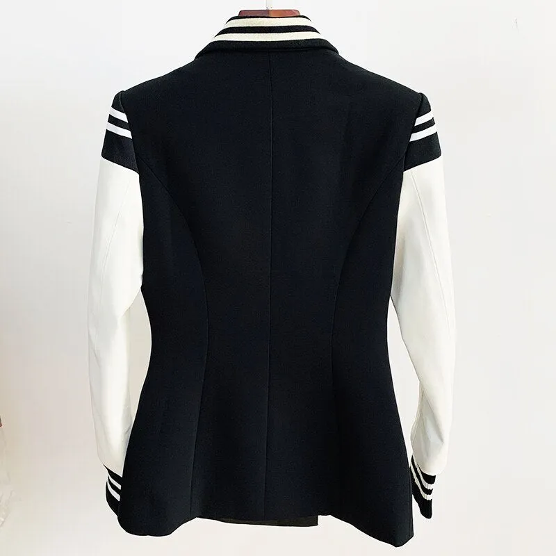 Leather Patchwork Varsity Jacket
