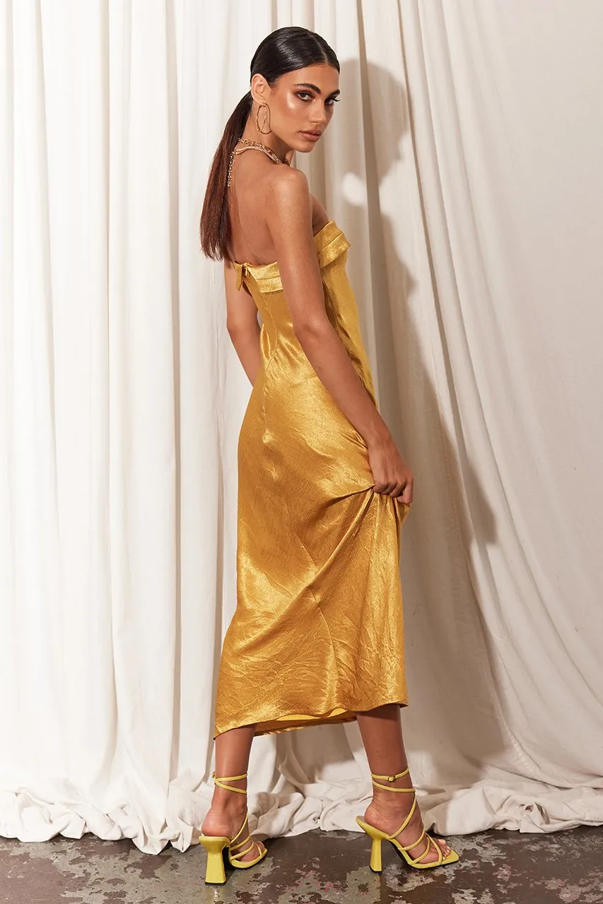 LEILA SLIP MIDI DRESS