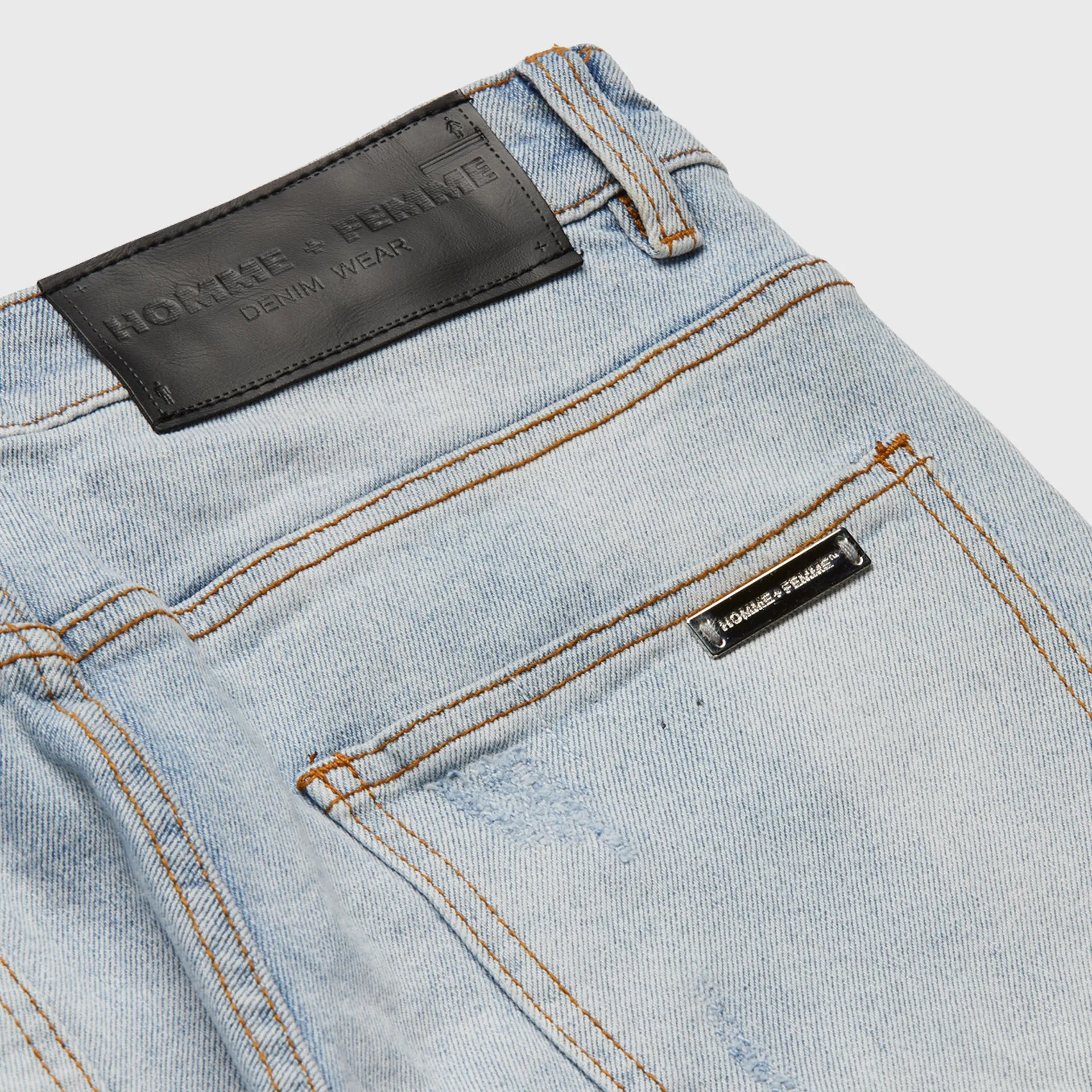 Letterman Denim Blue With Red Letters