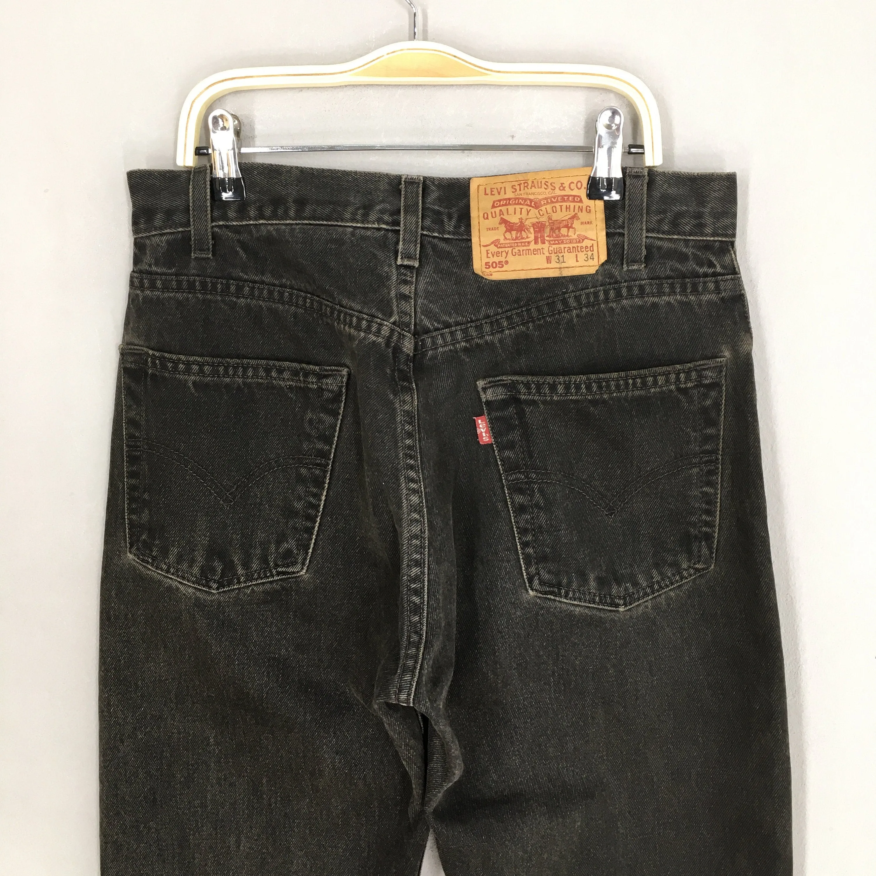 Levi's 505 Faded Black High Waisted Jeans Size 29x33