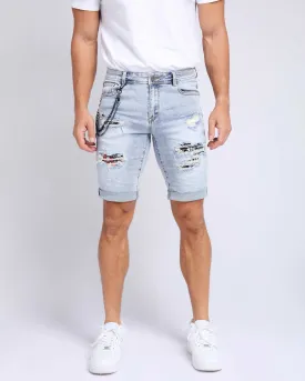Light Wash Blue Ripped Jeans Shorts-Mexico Local Delivery