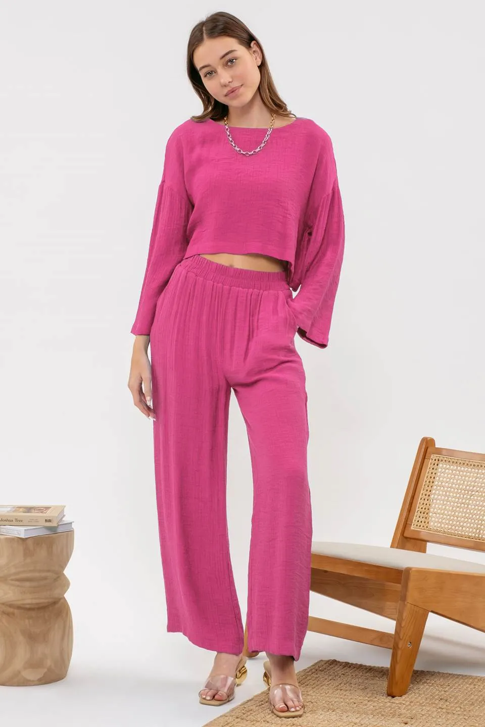 LIGHTWEIGHT HIGH RISE PANTS