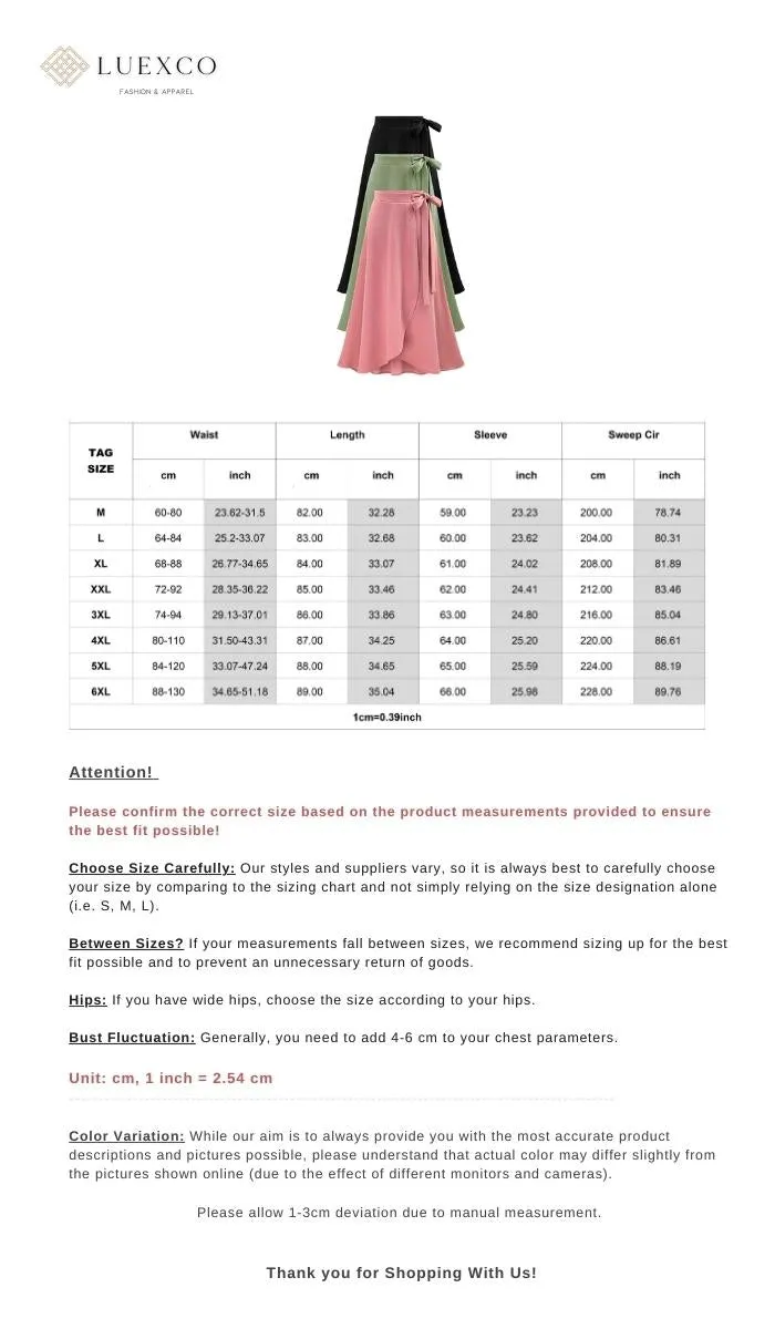 Luexco Vintage Chiffon Slit Skirt HighWaist Asymmetric Saia