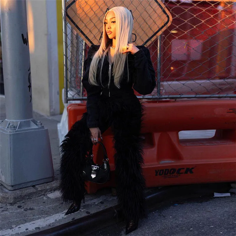 MB FASHION CASUAL HIGH WAIST FUR PANTS 6191LY
