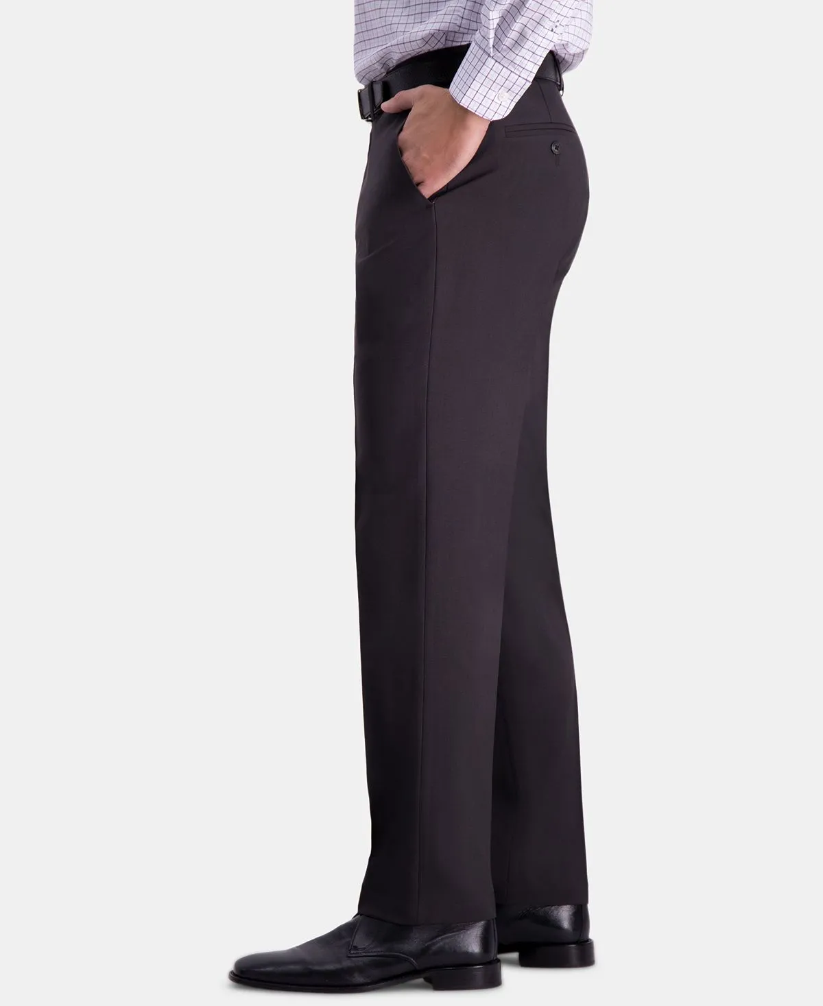 Men's premium comfort straight fit classic trousers 4-way stretch, wrinkle-free, flat front Haggar, multi