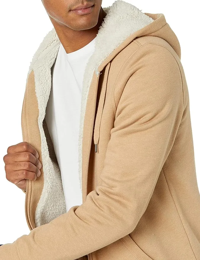 Men's Sherpa Fleece Lined classic zip-up hoodie