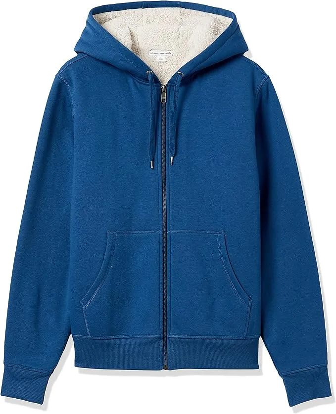 Men's Sherpa Fleece Lined classic zip-up hoodie