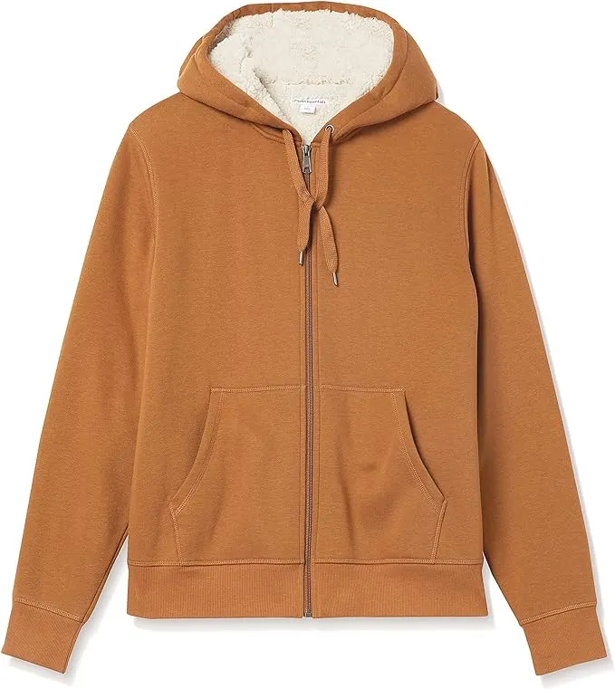 Men's Sherpa Fleece Lined classic zip-up hoodie