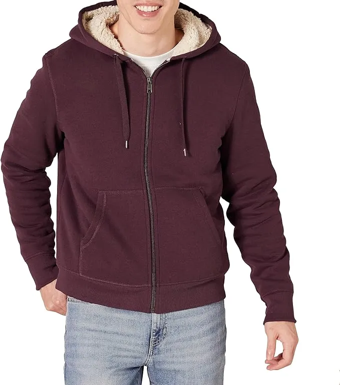 Men's Sherpa Fleece Lined classic zip-up hoodie