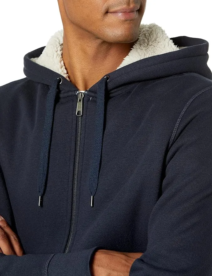 Men's Sherpa Fleece Lined classic zip-up hoodie