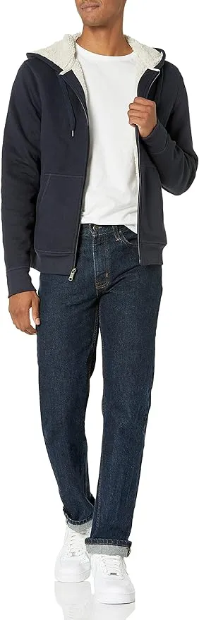 Men's Sherpa Fleece Lined classic zip-up hoodie