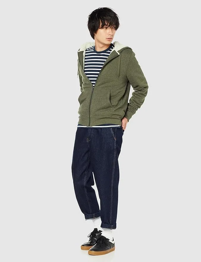 Men's Sherpa Fleece Lined classic zip-up hoodie