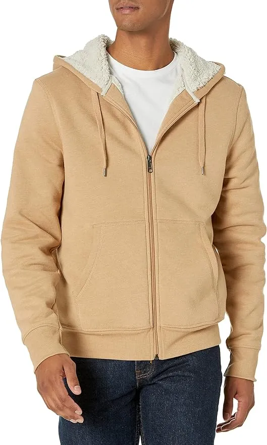 Men's Sherpa Fleece Lined classic zip-up hoodie