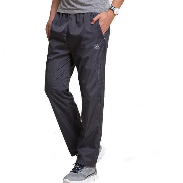 Mens Winter Elastic Waist Straight Leg Thick Warm Fleece Lined Casual Sport Pants