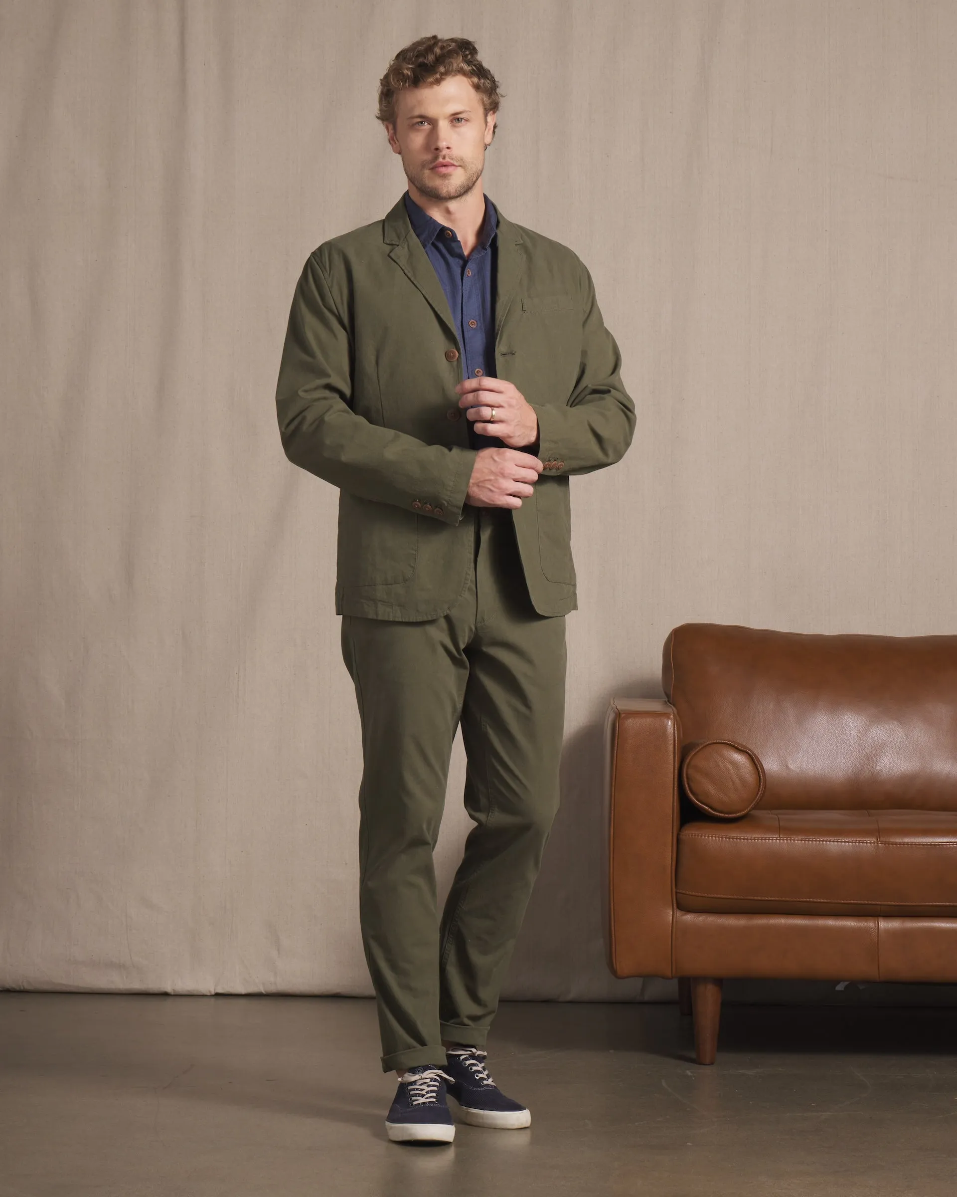 Mercer Cotton Blazer - Dark Olive