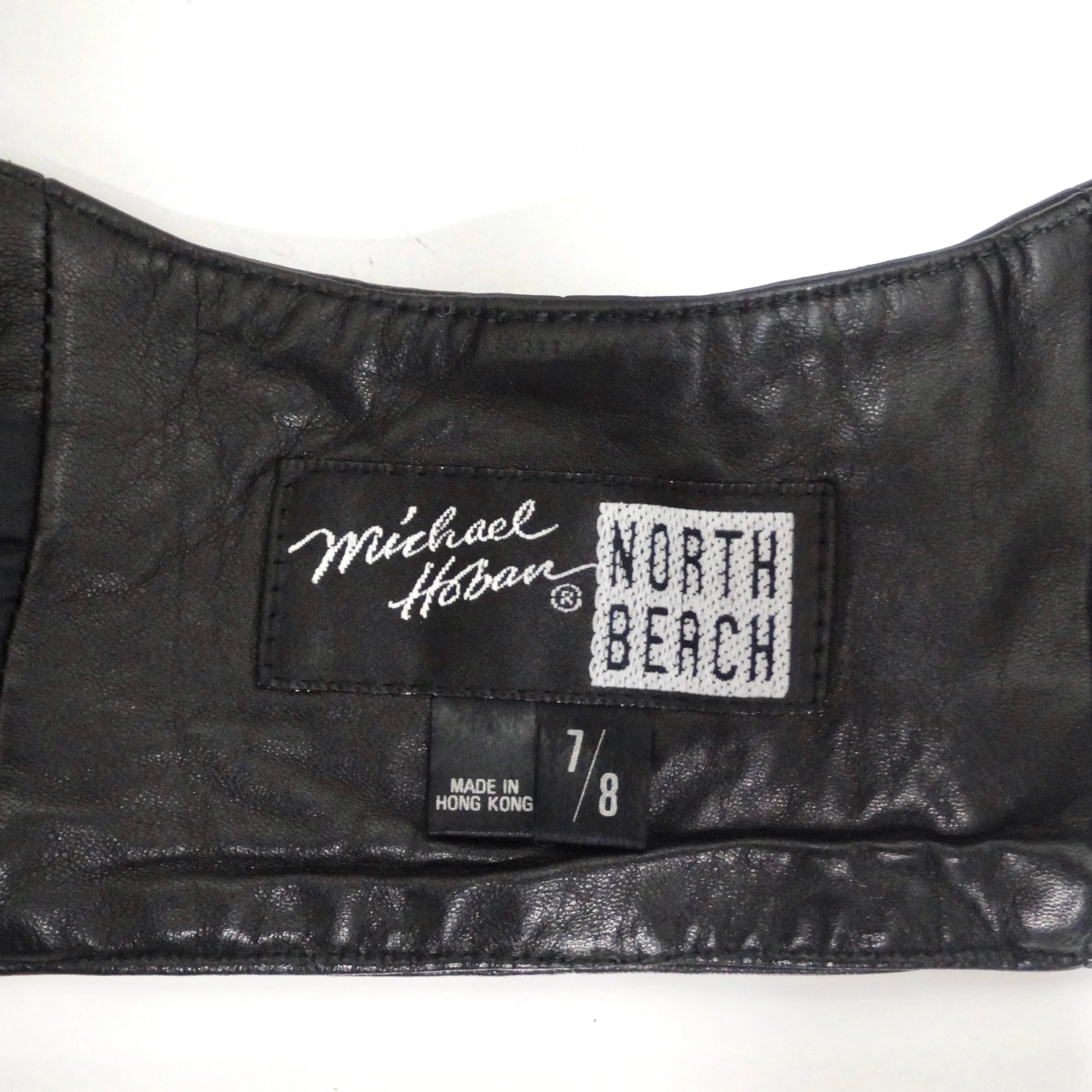 Michael Hoban 1980s Black Leather Zip-Up Top