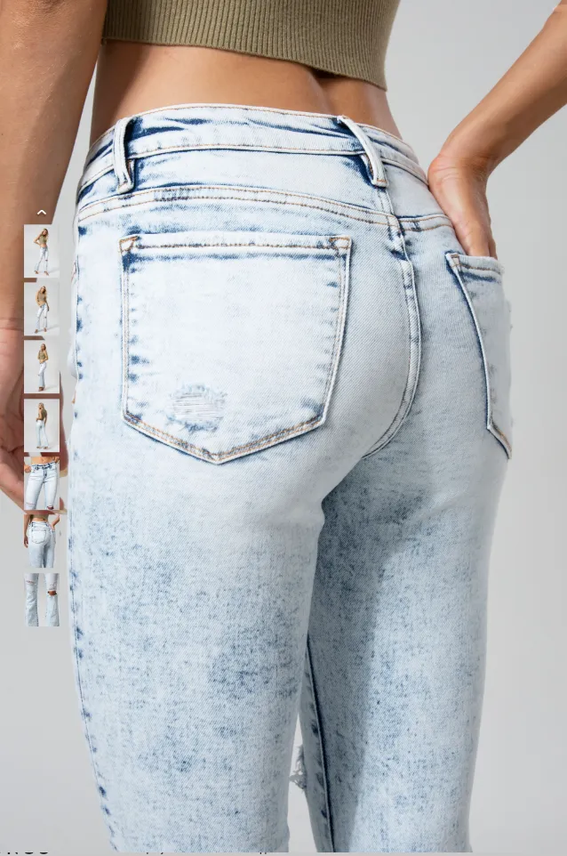 Mid Rise Light Wash Flare Jeans