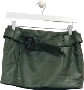 Mistress Rocks Dark Green Mini Skirt with Belt UK S