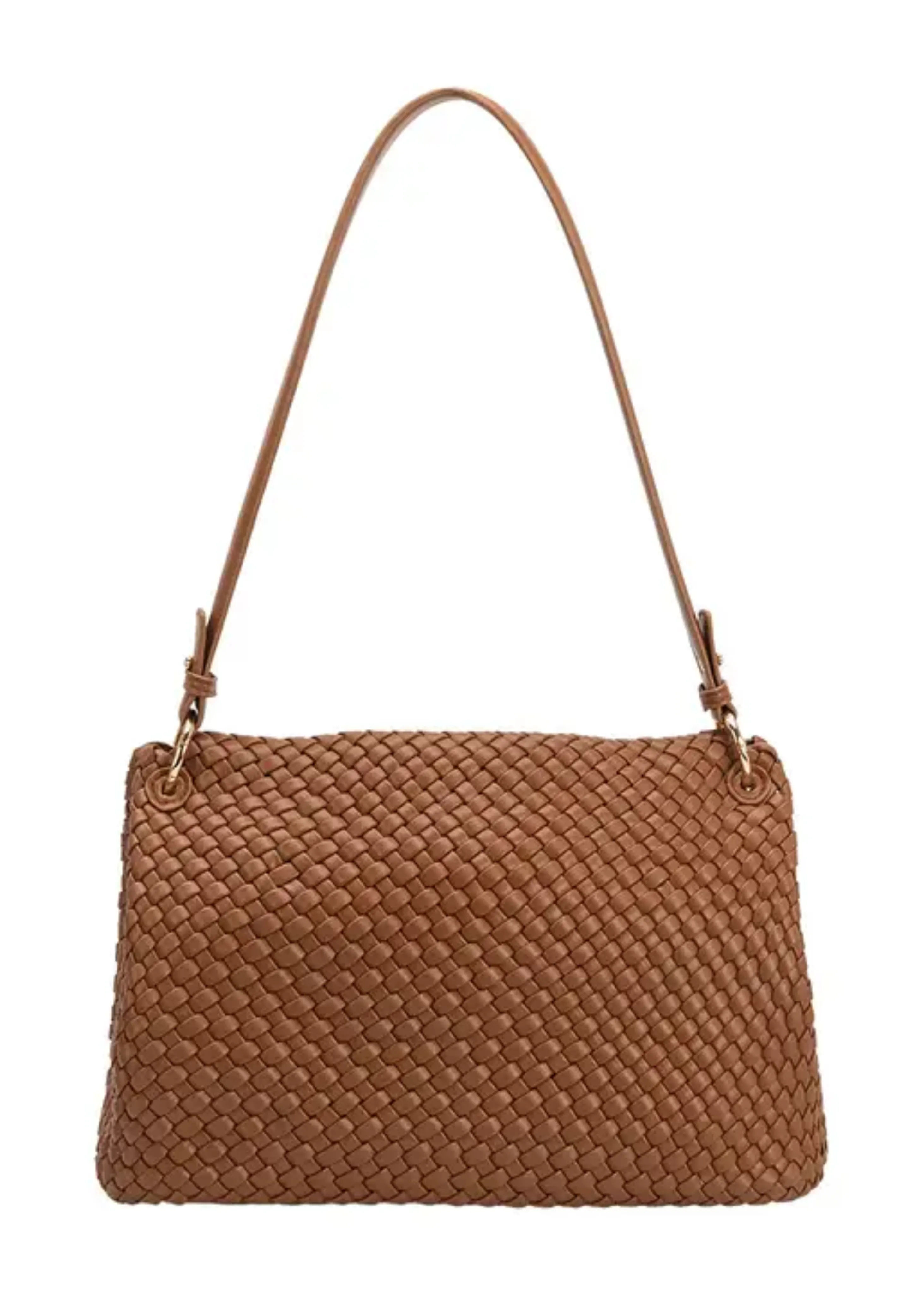 Natalia recycled vegan shoulder bag, saddle