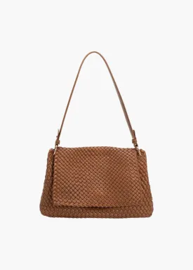 Natalia recycled vegan shoulder bag, saddle