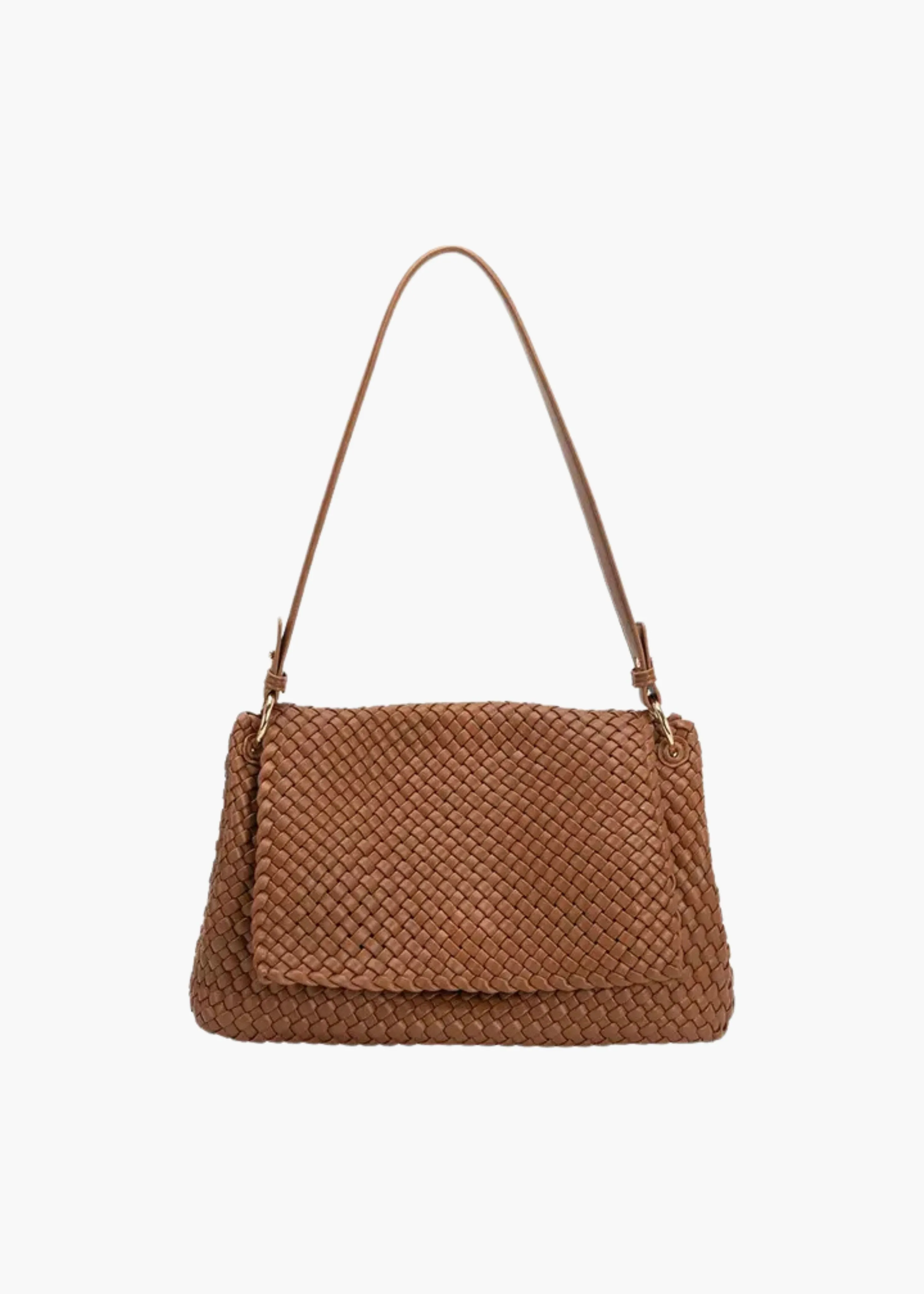 Natalia recycled vegan shoulder bag, saddle